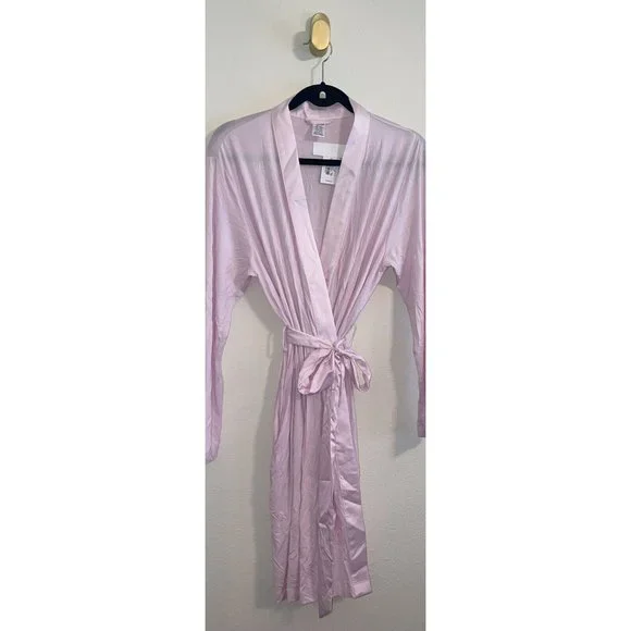 Calvin Klein QS6529 Womens Modal Satin Sleep Robe M/L Medium Large Pink New - Picture 5 of 8